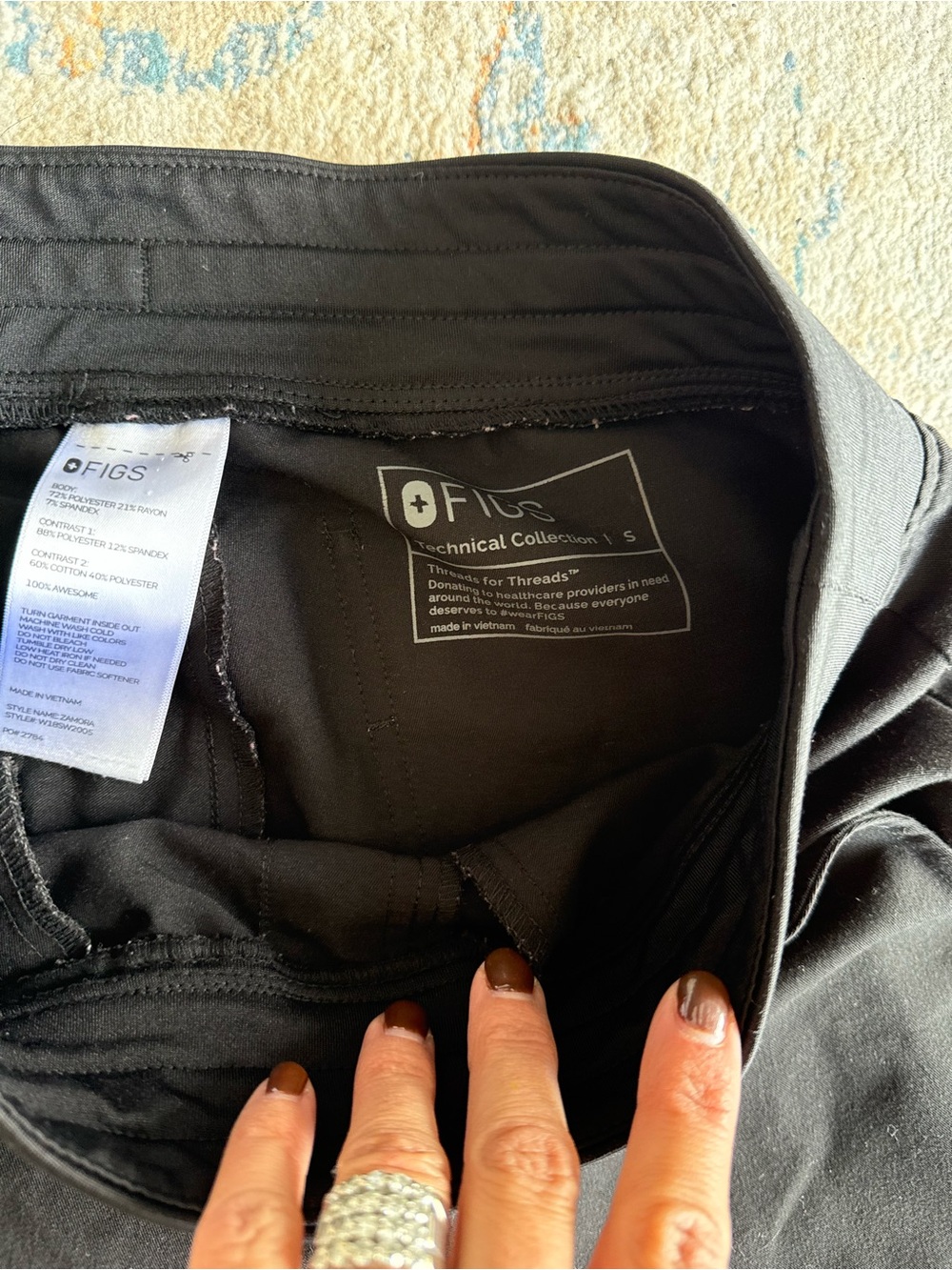 Figs Black Technical Collection Scrub Pants joggers